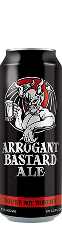 Arrogant Bastard Ale can